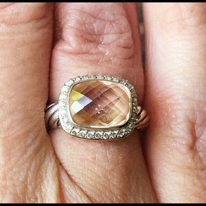David Yurman Morganite Nobless Ring Size 7